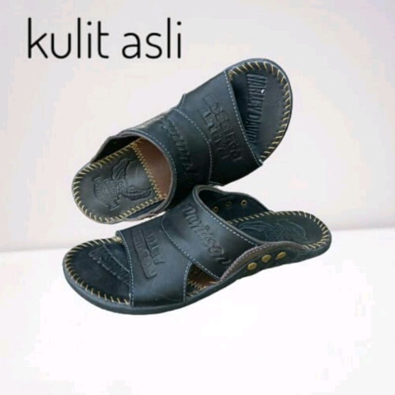 sandal kulit pria /HR2 CKT/sandal slip on/slide/sandal santai kasual/termurah/terlaris/SANDAL COD