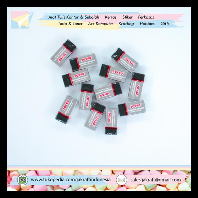 

Penghapus Pensil Rubber Eraser Hitam Joyko Kualitas Superior Murah Bermutu