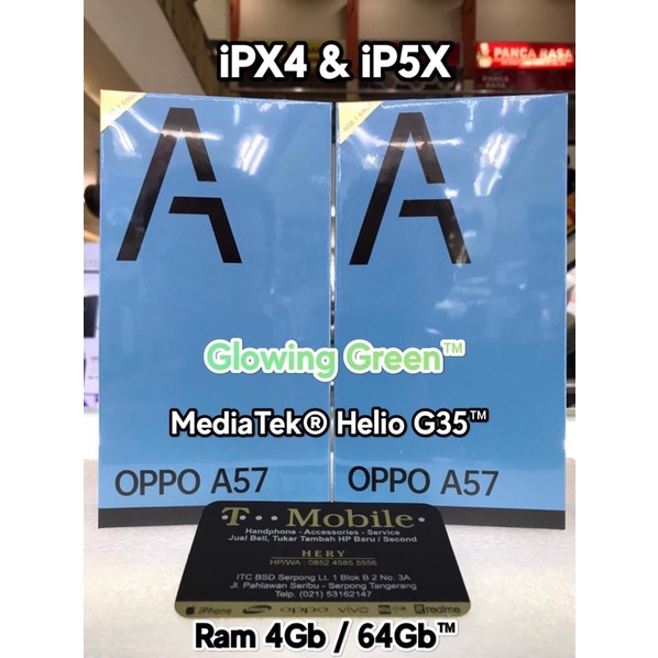 OPPO A57 RAM 4GB 64GB - GREEN - IPX4, IP5X - HELIO G35 - 33W SuperVOOC - 5000mAh