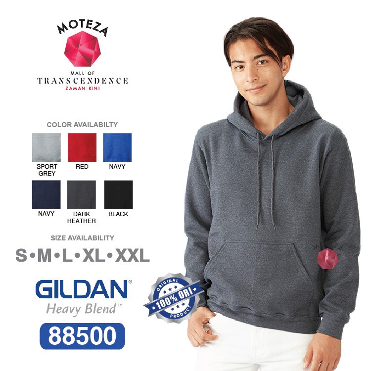 Moteza Jaket Sweater Hoodie Polos Original - GILDAN Heavy Blend 88500 - WARNA