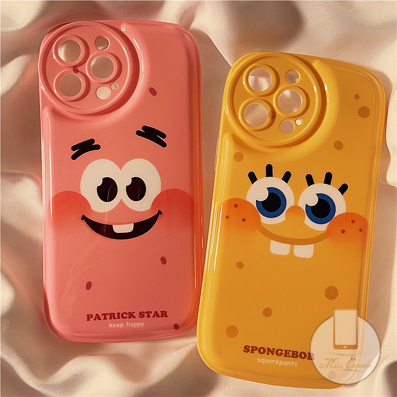 Soft Case TPU Tebal Motif SpongeBob Patrick Star Untuk IPhone 7 8 Plus 11 12 13 Pro MAX XR X XS MAX 6 6s Plus SE 2020