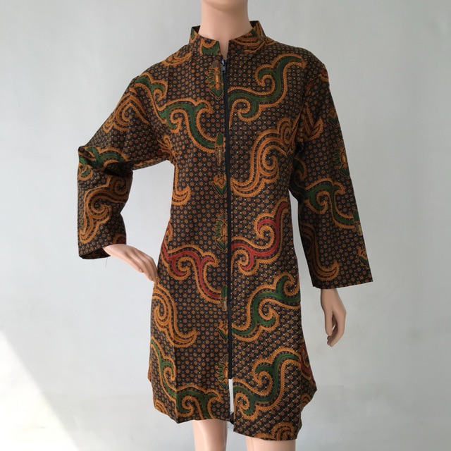 Tunik dress lengan panjang batik tulis furing wanita murah