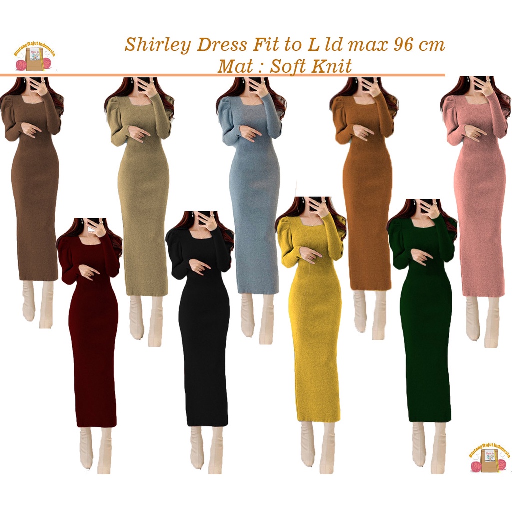 BintangRajutIndo || Shirley Dress Knit Bodycone Rajut Wanita Sexy Dres Korea