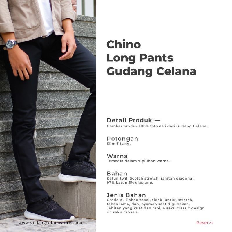 (HARGA PROMO) CELANA CHINO PANJANG PRIA DEWASA SLIMFIT PENSIL PREMIUM DISTRO