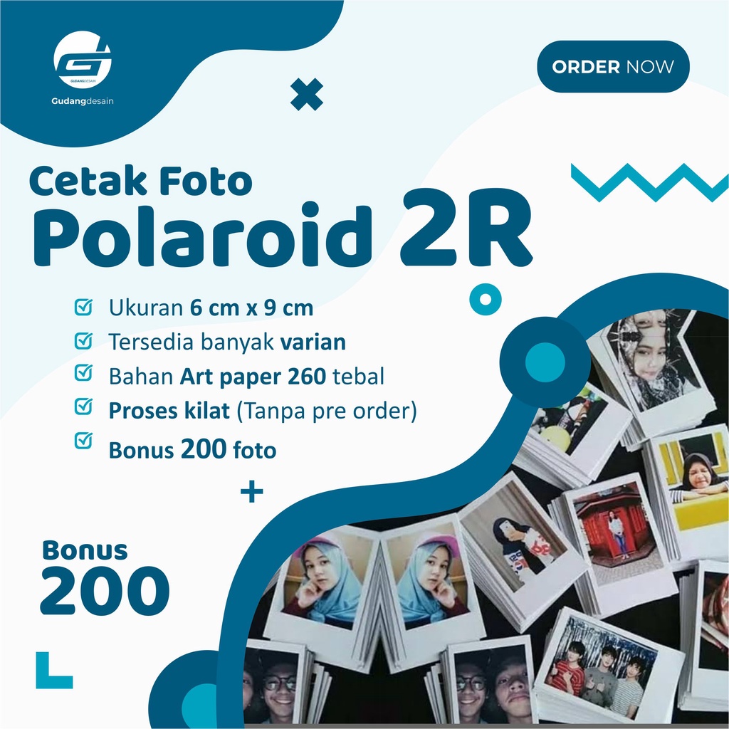 (Promo) Cetak Polaroid 2r 1000 bonus 100
