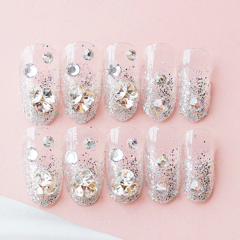 BS363 (24pcs) Kuku Palsu 3D Set Wedding Party Fake Nail Art