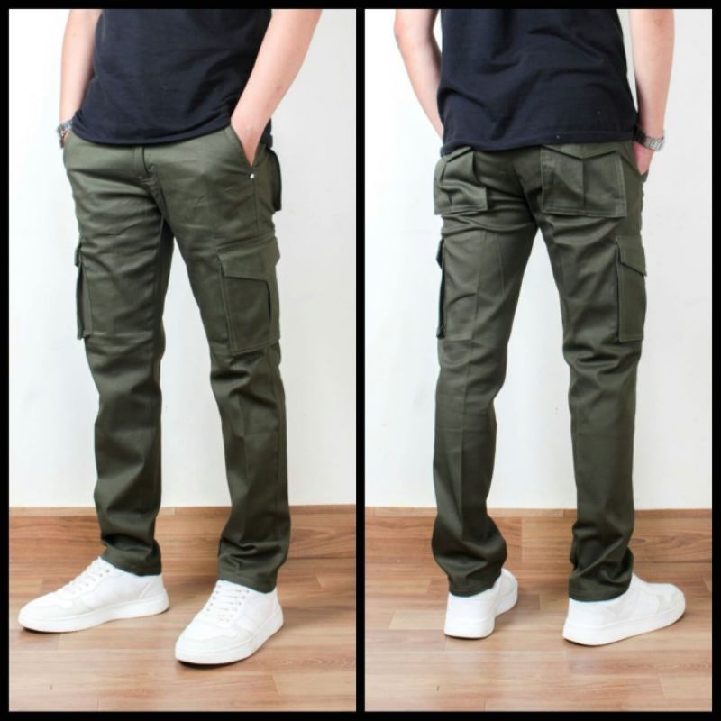 Celana Cargo Panjang Pria Slimfit Original Jumbo 27-38 Terbaru Loreng Army Ufc Terlaris Clana Cowok Kargo Kimpol Termurah Terhits