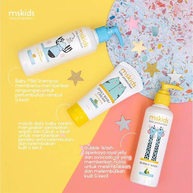 Ms Glow Paket Kids | Kids Daily Cream | Kids Shampo | Kids Body Wash