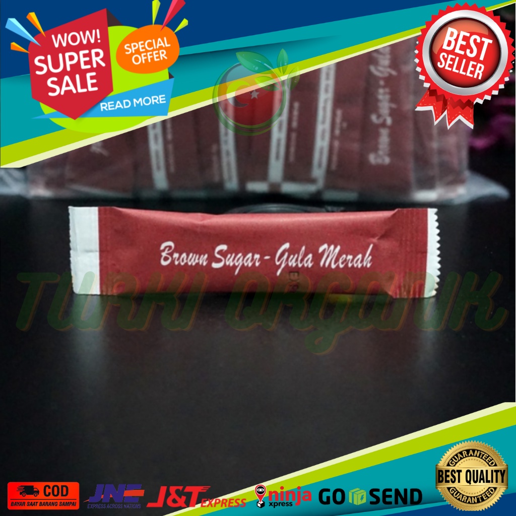 BROWN SUGAR / GULA MERAH / KEMASAN STICK TERMURAH KEMASAN SACHET TERSEDIA 125 PCS TERBARU / GULA SEMUT