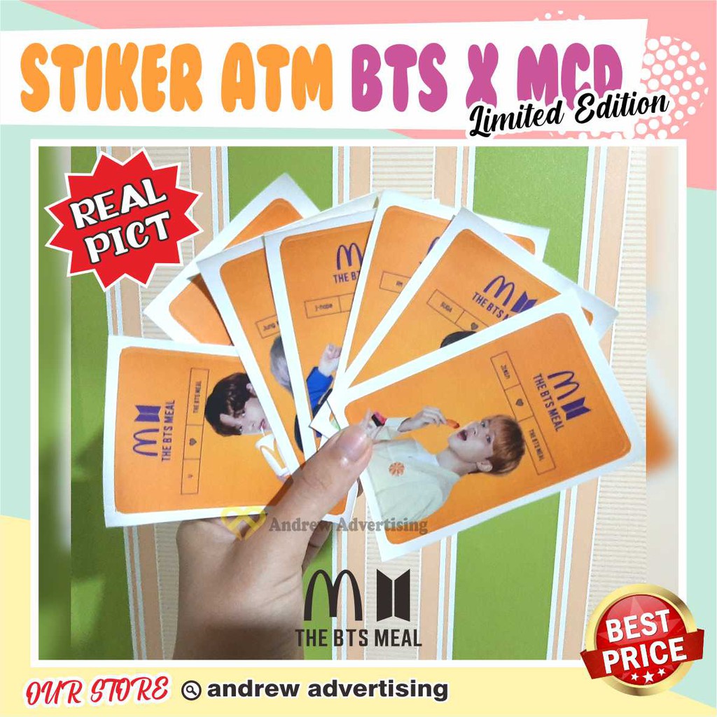 STIKER BTS MEAL MCD | GARSKIN / STIKER KARTU ATM / SKIN KARTU ATM / DEBIT / CREDIT / EMONEY / FLAZZ