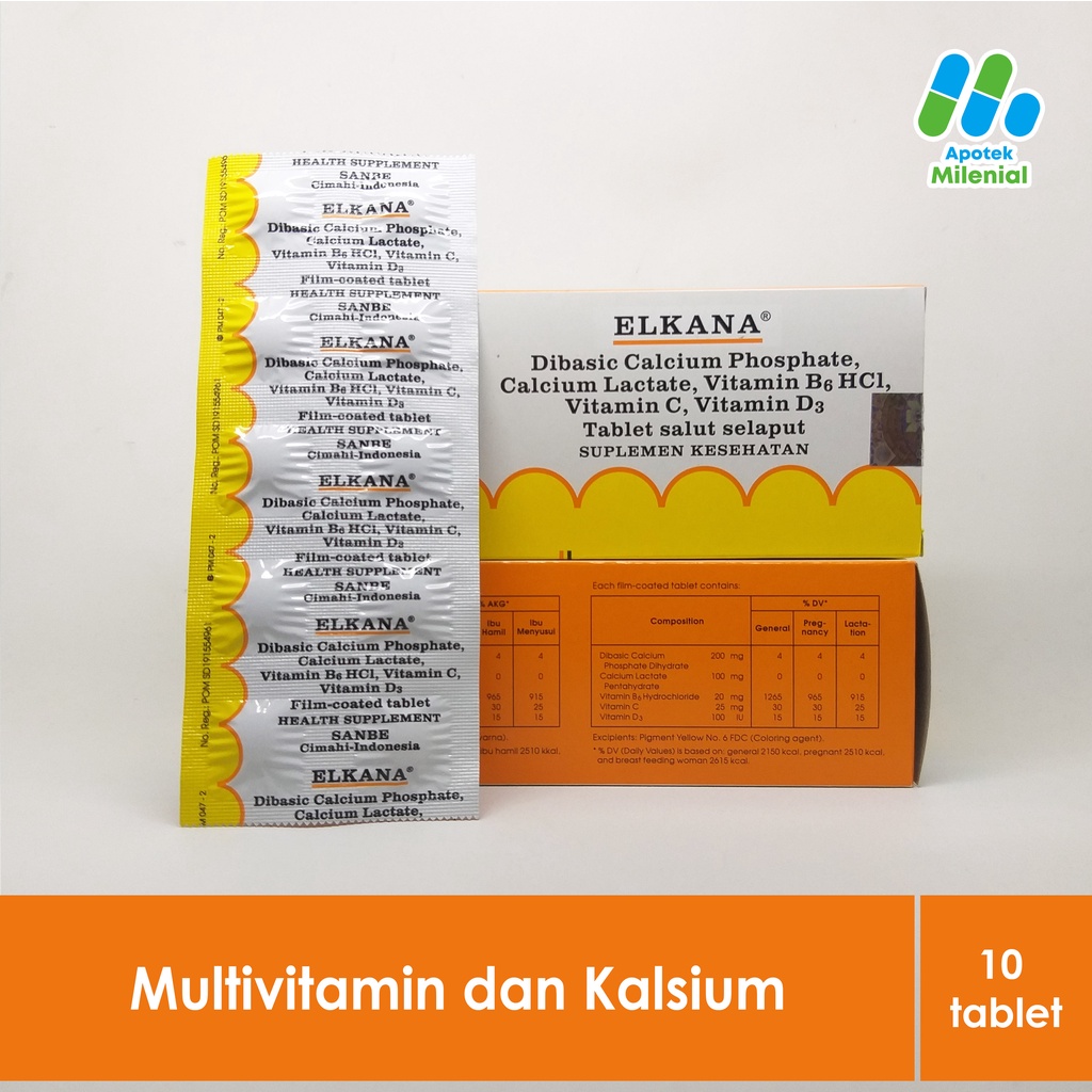 Elkana Multivitamin &amp; Mineral Kemasan Strip Isi 10 Tablet