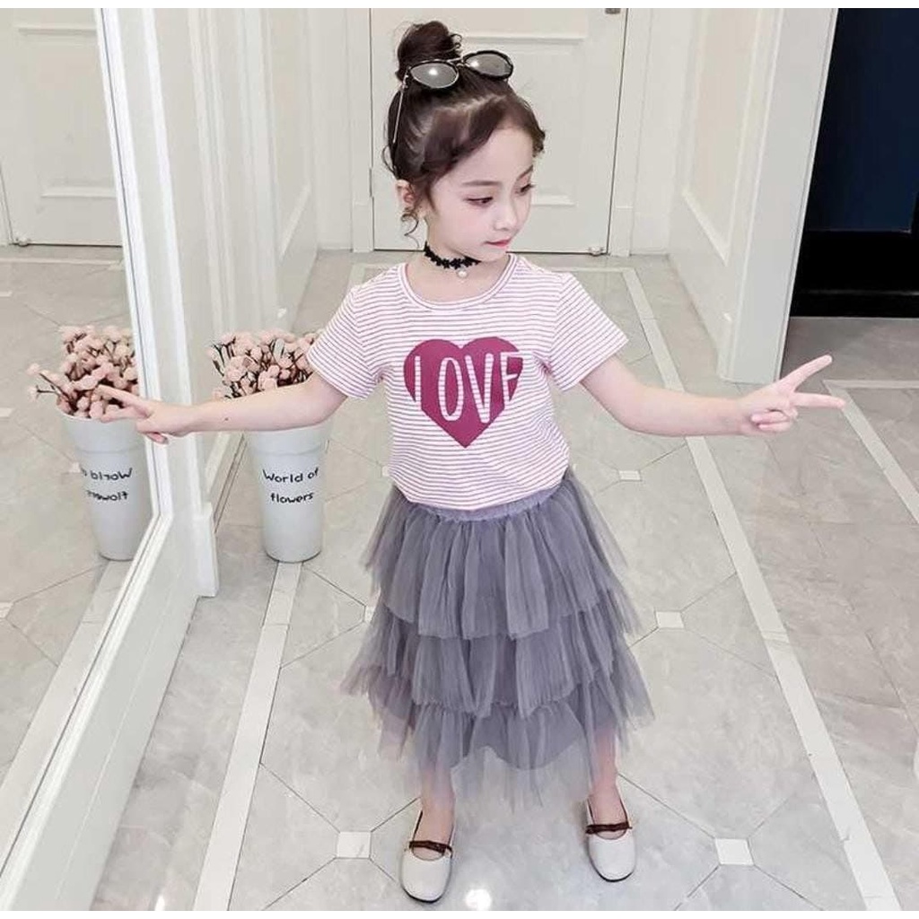 SET ROK ANAK IMPORT GARIS LOVE A1084