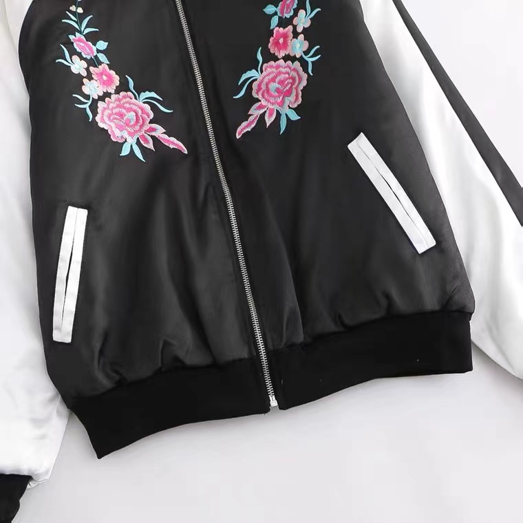 Babymall.id✨ NKD Varsity Bomber Jaket Black Pink Flower 100% IMPOR Made in GERMAN