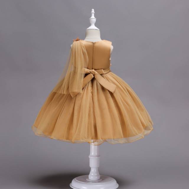 81027 MACY DRESS / GAUN PESTA ULANG TAHUN ANAK TOSCA PINK MERAH GOLD / DRESS PRINCESS IMPORT KOREA
