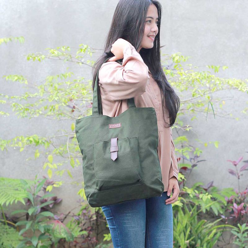 Bos - Tote Bag Canvas Premium Original Multifungsi Muat Laptop