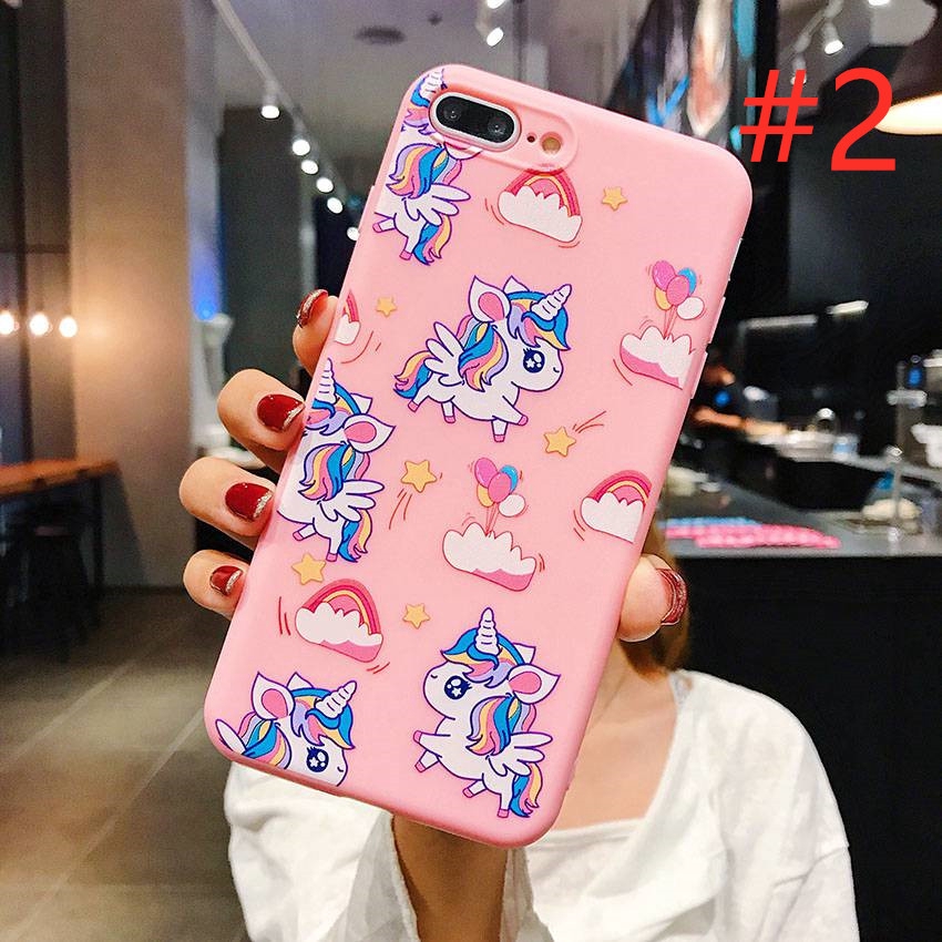 Unicorn Soft Case HP VIVO Y11 Y12 Y15 Y17 Y55 Y55S Y55L Y20 Y20S Y20i V5 V5S V7 Plus + Y71 Y81 Y83 V9 Y91C Y93S Y95 V15 V20 S1 Z1 Pro Pink Casing OPPO A15 A93 Reno 4F Reno4 F