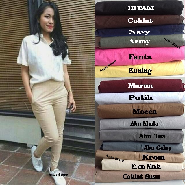 CELANA KATUN ANTI BEGAH, CELANA KATUN STRETCH UKURAN STANDAR / COTTON PANTS