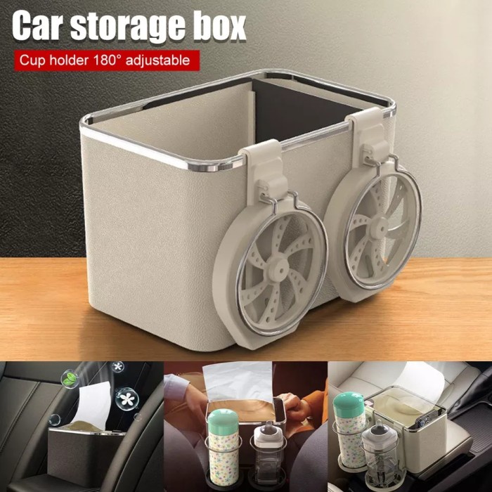 Storage Box Mobil Kotak Holder Penyimpanan Car Botol Minum Tisu Tissue