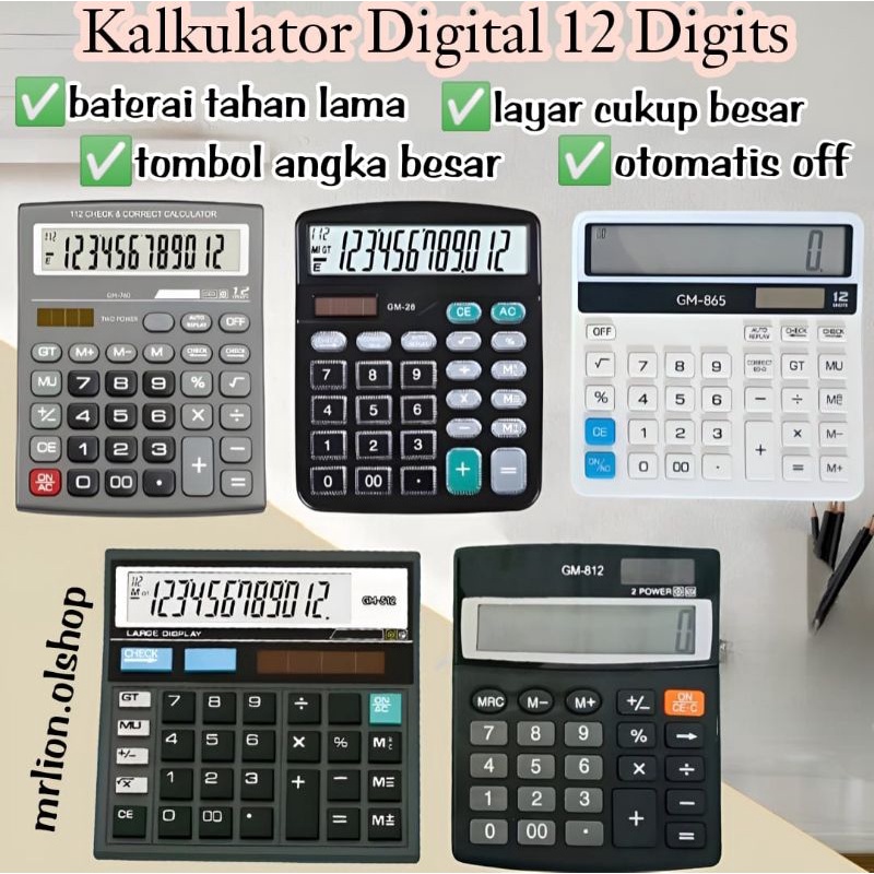 

Kalkulator 12Digit-Calculator⭐ Mrlion.Olshop⭐