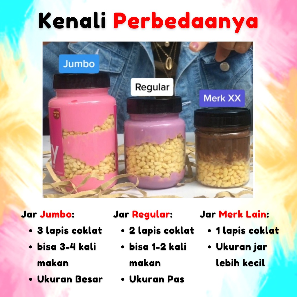 Coklat Crispy Lumer Viral 21 Rasa Terbanyak / crunchy choco melt jar / ala kinder j*y / cemilan manis / snack / makanan ringan / camilan sereal cokelat / jajanan kekinian / nyamnyam biskuit cookies