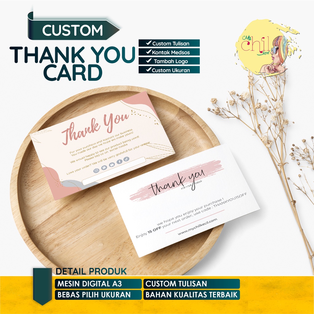 

Kartu Ucapan / Thank You Card Custom / Thank You Card Online Shop