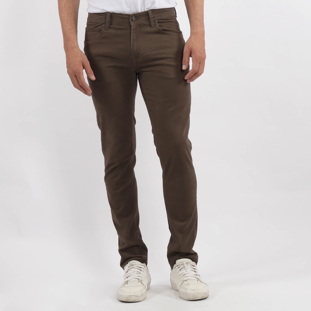  Edwin  Celana  Chinos  Pria Paris Slim Fit Stretch Mocha 