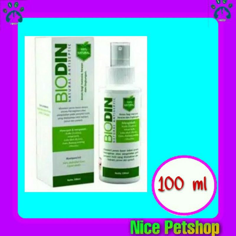 Biodin Spray 100 ML / Biodin Spray Jamur Hewan Anti Septic