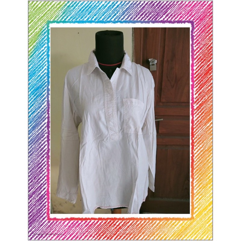 Kemeja Putih wanita/ Kemeja nevada putih/ Nevada wanita/ baju murah