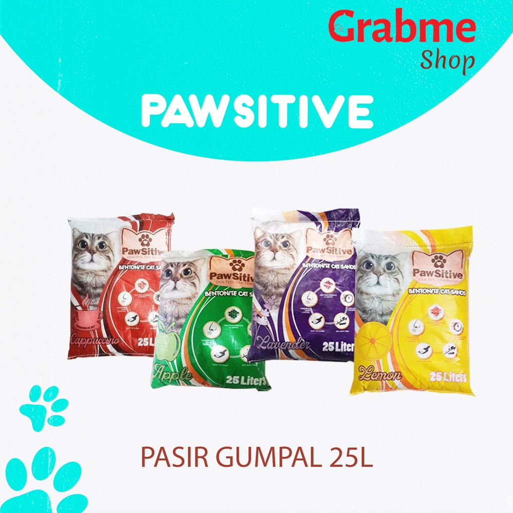 Pawsitive 25 liter Pasir wangi gumpal kucing (Ekspedisi)