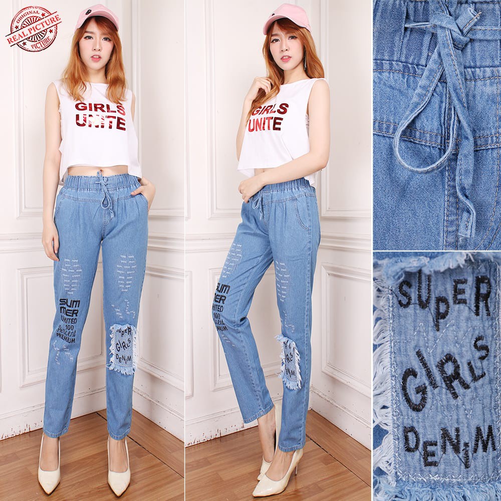 SB Collection Celana Panjang Diana Longpants Jeans Sobek Wanita