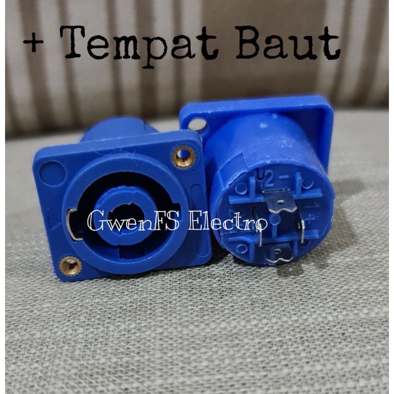 Socket Speakon Soket Spikon Biru Hitam