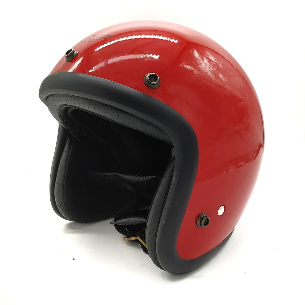 Helm Retro Doja Red Merah Ferrari Glossy ( Half Face / Bogo / Klasik / Sada)