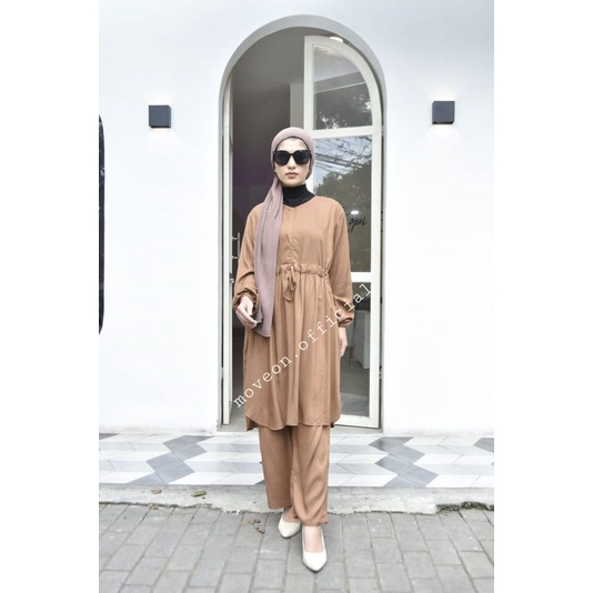 ONE SET POLOS / SETELAN RAYON VISCOSE / SATCEL TUNIK POLOS  / RAYON VISCOSE