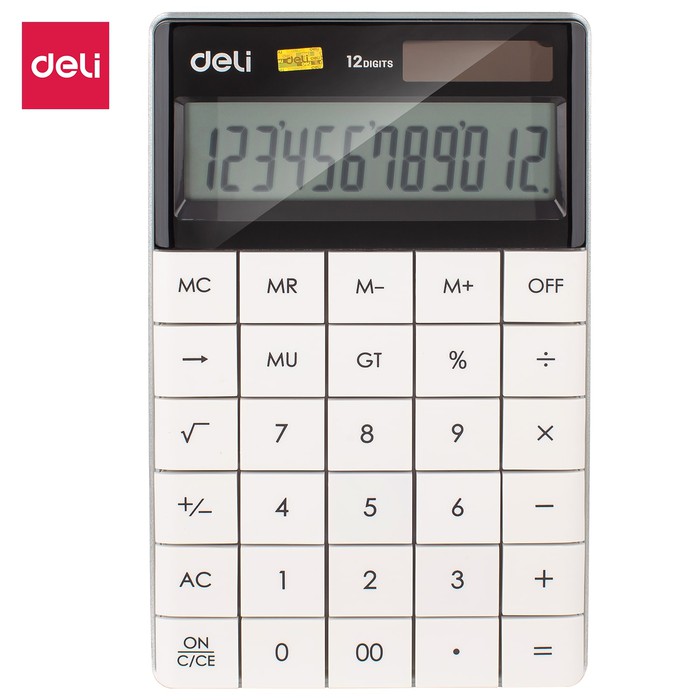 

Grosir Deli E1589 White Calculator/Kalkulator-Modern Calculator 12-digit Keren