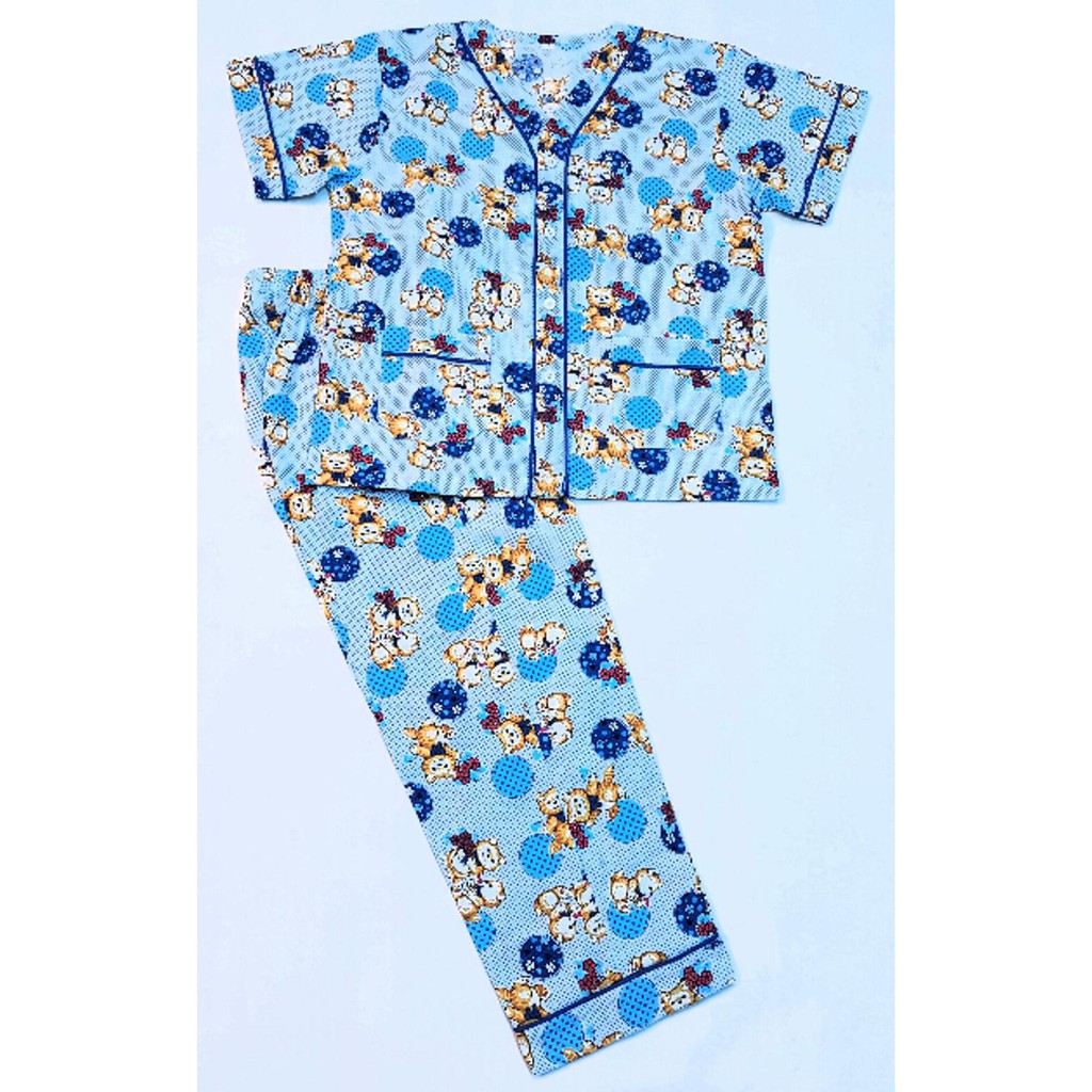 PREMIUM BAJU TIDUR COUPLE MOM N KIDS BEAR N BALL LGN PDK CLN PJG BLUE HOT