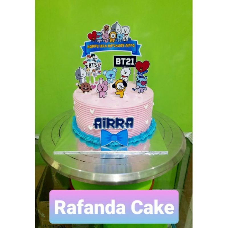 topper kue toper karakter kartun BT21 murah custom nama