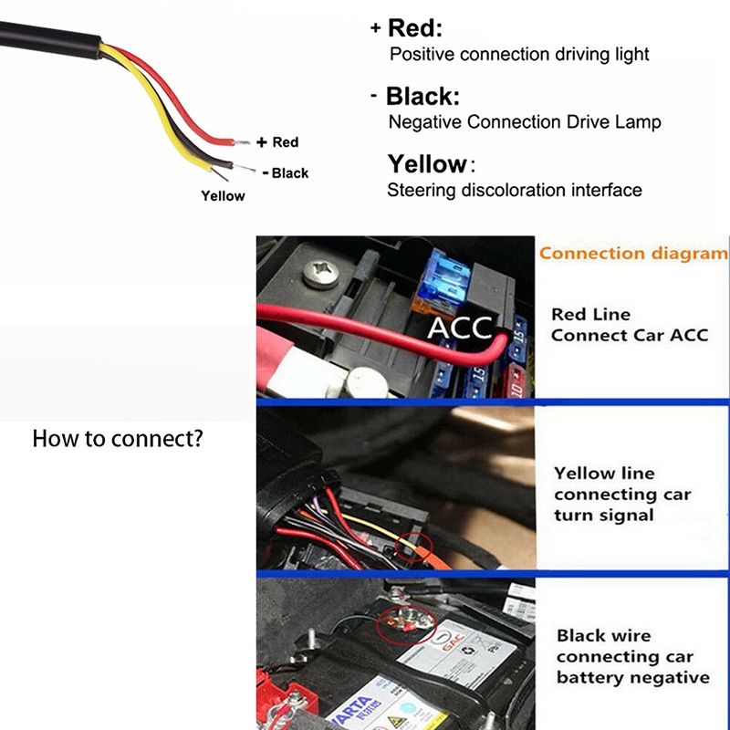 2pcs Lampu Strip LED DRL Flexible Anti Air Warna Putih Kuning 12v Untuk Mobil