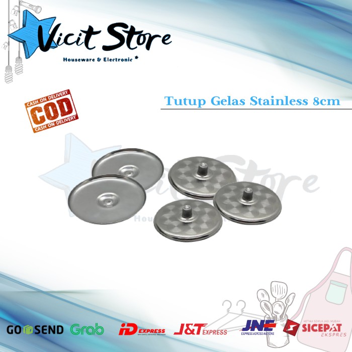 Tutup Gelas Stainless Stell 8cm