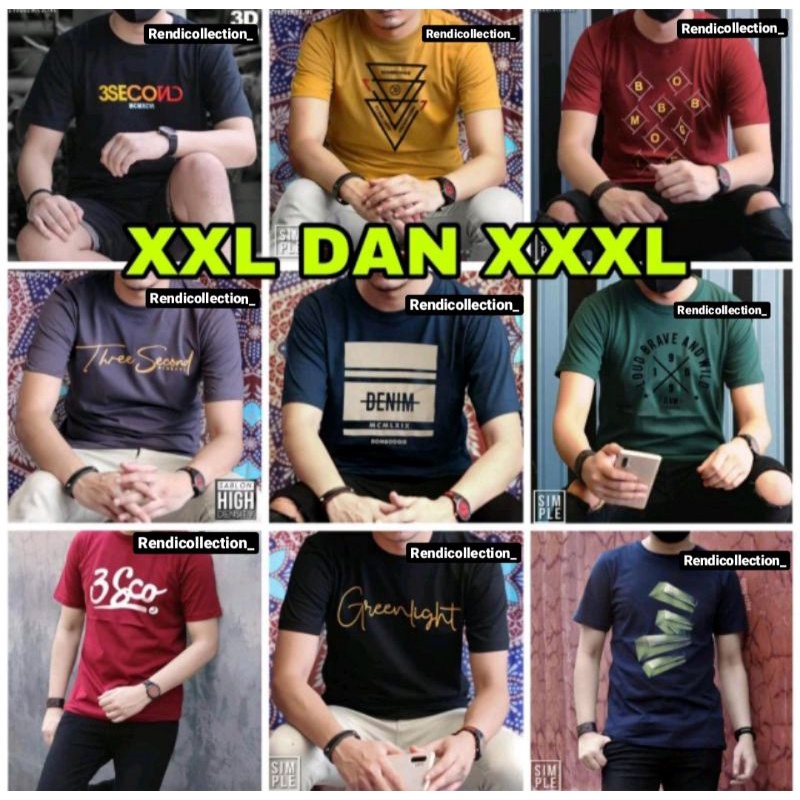 Baju kaos distro ukuran jumbo XXL dan XXXL
