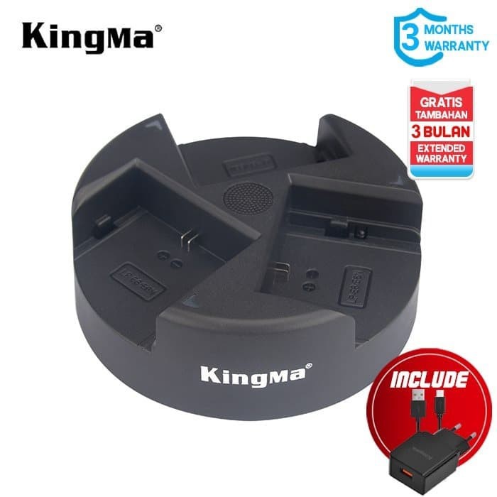 Charger Triple KINGMA LP-E6 for Canon EOS 80D 70D 60D 7D 5DII - 3 Slot