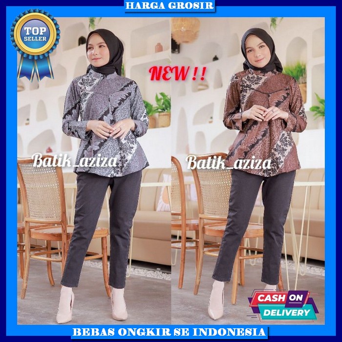 Blouse Cewek Kekinian Buju Cewek Formal Kemeja Dewasa Casual Baju Batik Wanita Atasan Kerja Casual A