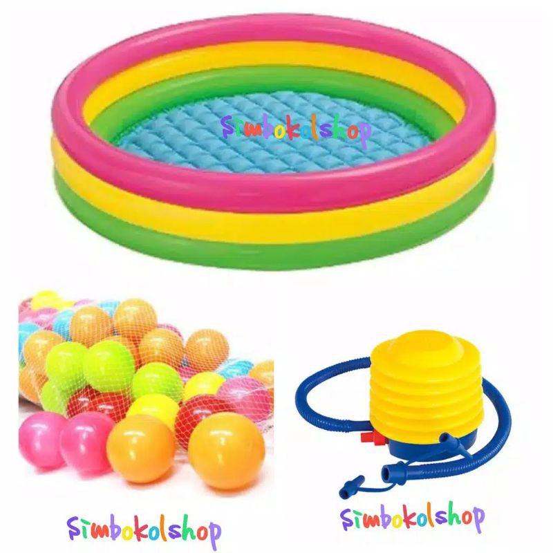 KOLAM RENANG ANAK BULAT PELANGI INTEX 114