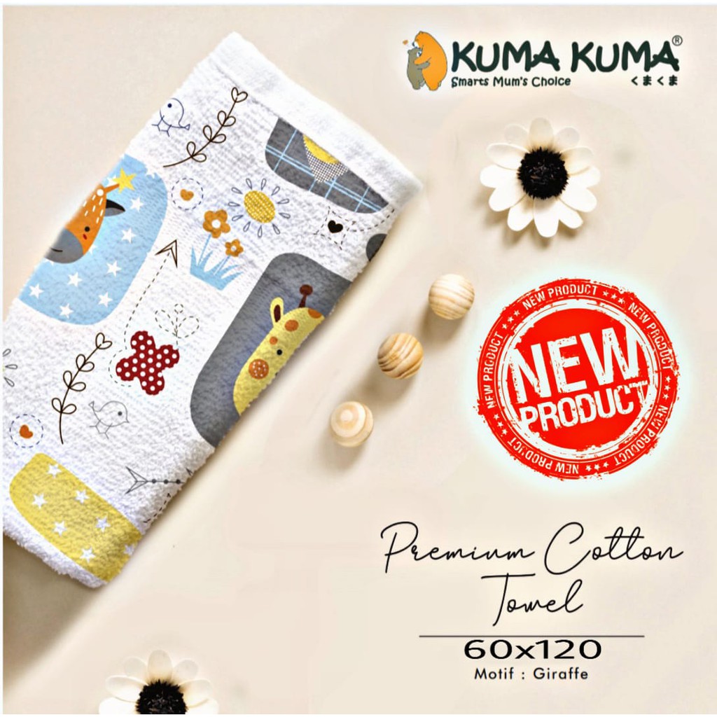Kuma Kuma Pure Cotton Towel Handuk Bayi Handuk anak 60cm x 120cm / 100cm x 50cm
