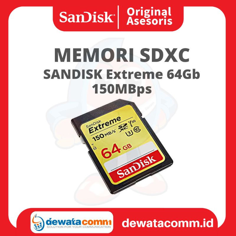 MEMORI SANDISK EXTREME SDXC 64GB 150MBPS