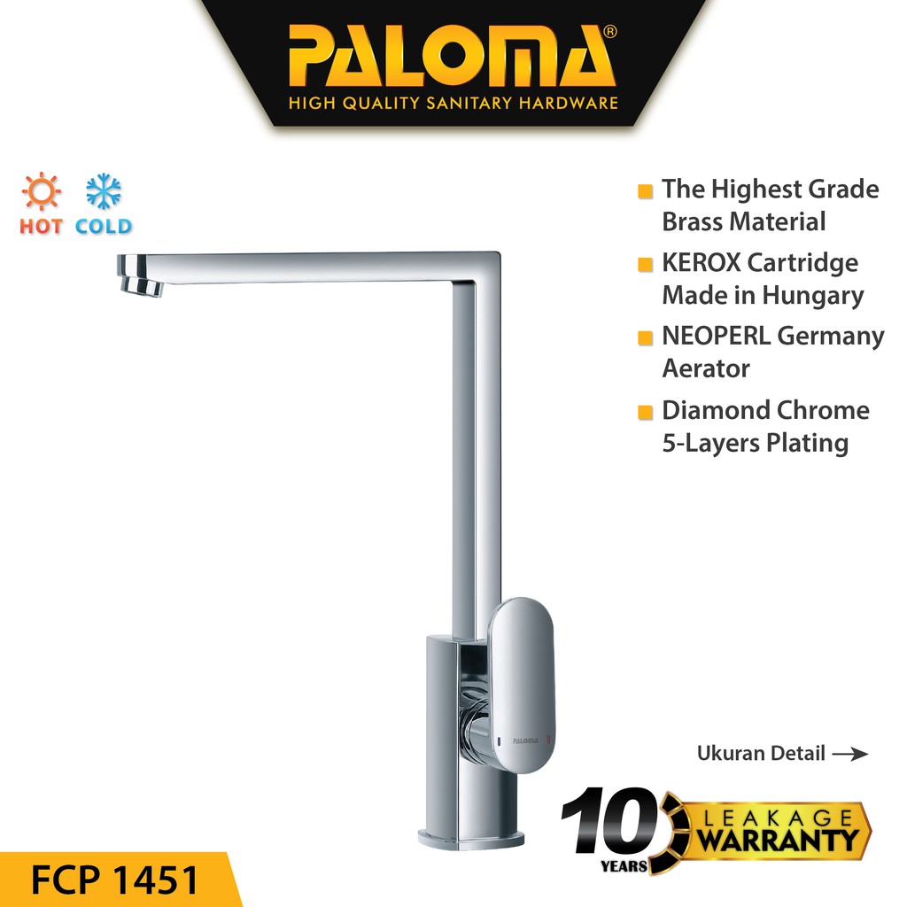 PALOMA FCP 1451 Keran Mixer Cuci Piring Dapur Panas Dingin Kran Air