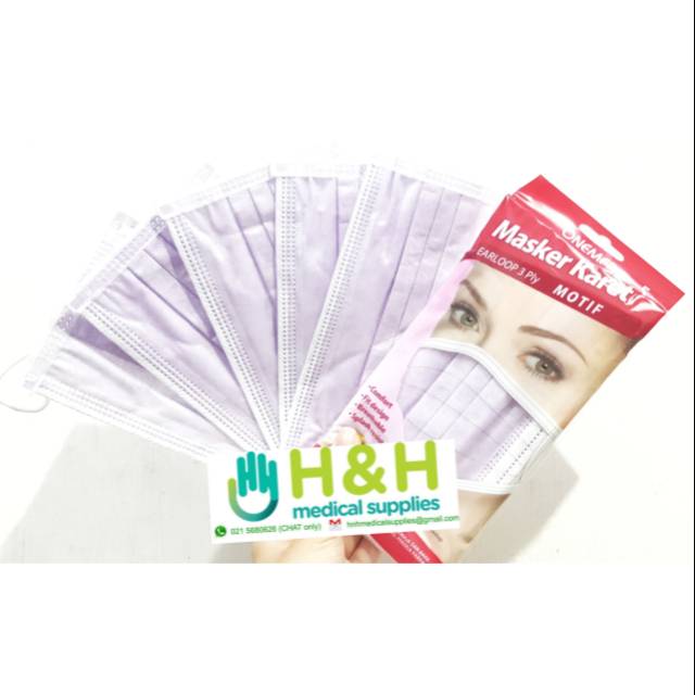 Masker Karet / Masker Earloop 3ply isi 5 pcs