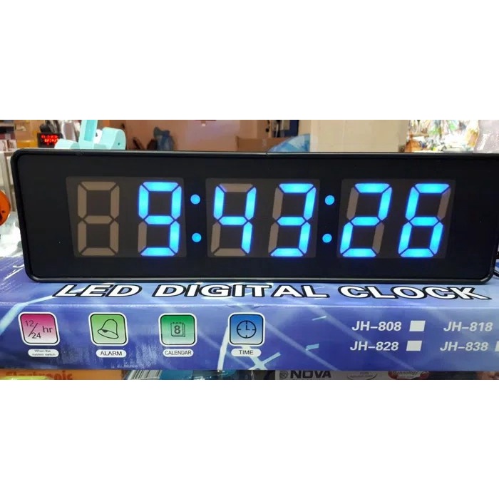 JAM DIGITAL LED BIRU JH 32cm x 9cm