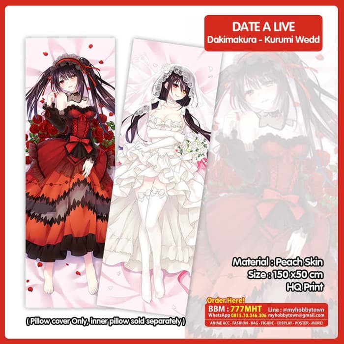Sarung Bantal Anime Dakimakura Date A Live : Kurumi Wedding