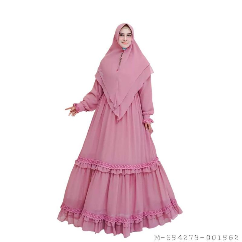 DRESS MUSLIM WANITA GAMIS KINARA SYAR'I  CERUTY BABYDOLL  GAMIS WANITA MUSLIMAH LEBARAN