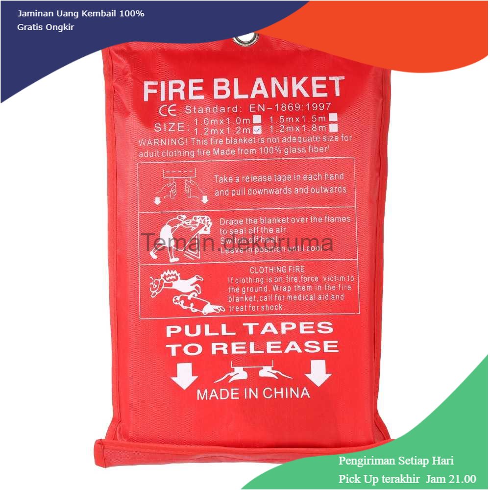 TD - PKK KKMOON Kain Pemadam Api Fiberglass Fire Blanket Flame Cover 1869